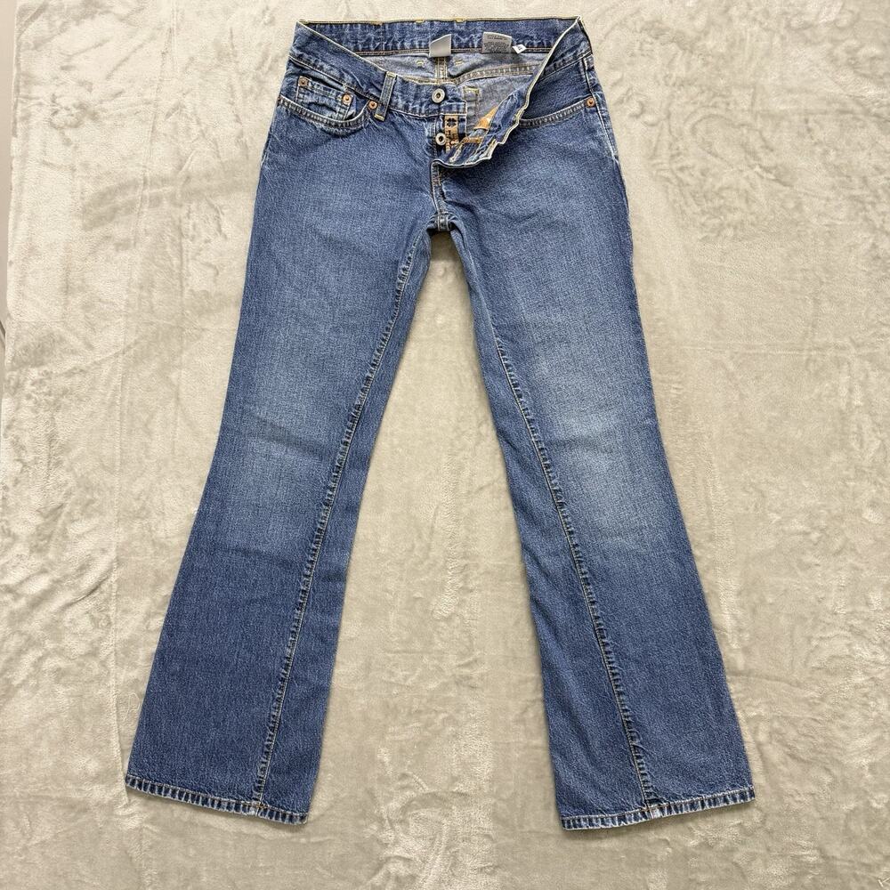 VTG 90s Lucky Brand Maggie Jean Flared Low Rise Bootcut Faded Distressed Sz 2/26